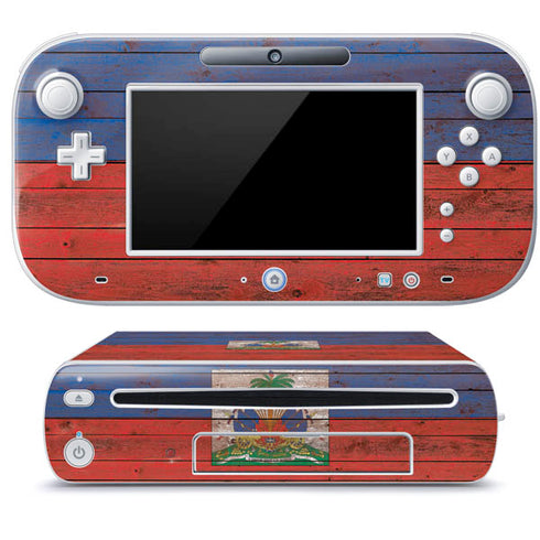 Haiti Flag Dark Wood Wii U (Console + 1 Controller) Skin